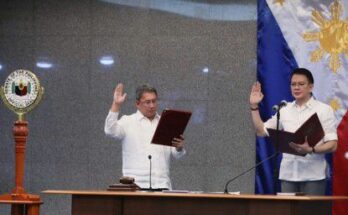 Senate President Francis Escudero takes his oath as presiding officer of the impeachment trial of Vice President Sara Duterte