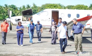 Gov Javier welcoming DOTr officials at EBJ airport
