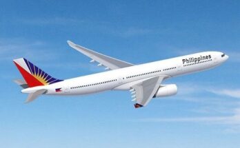 a Philippine Airlines Boeing 777-300ER aircraft.